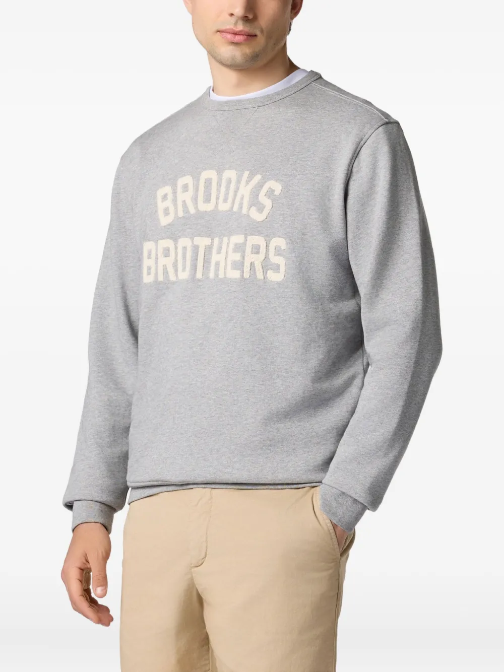 Brooks Brothers Sweater met geborduurd logo Grijs