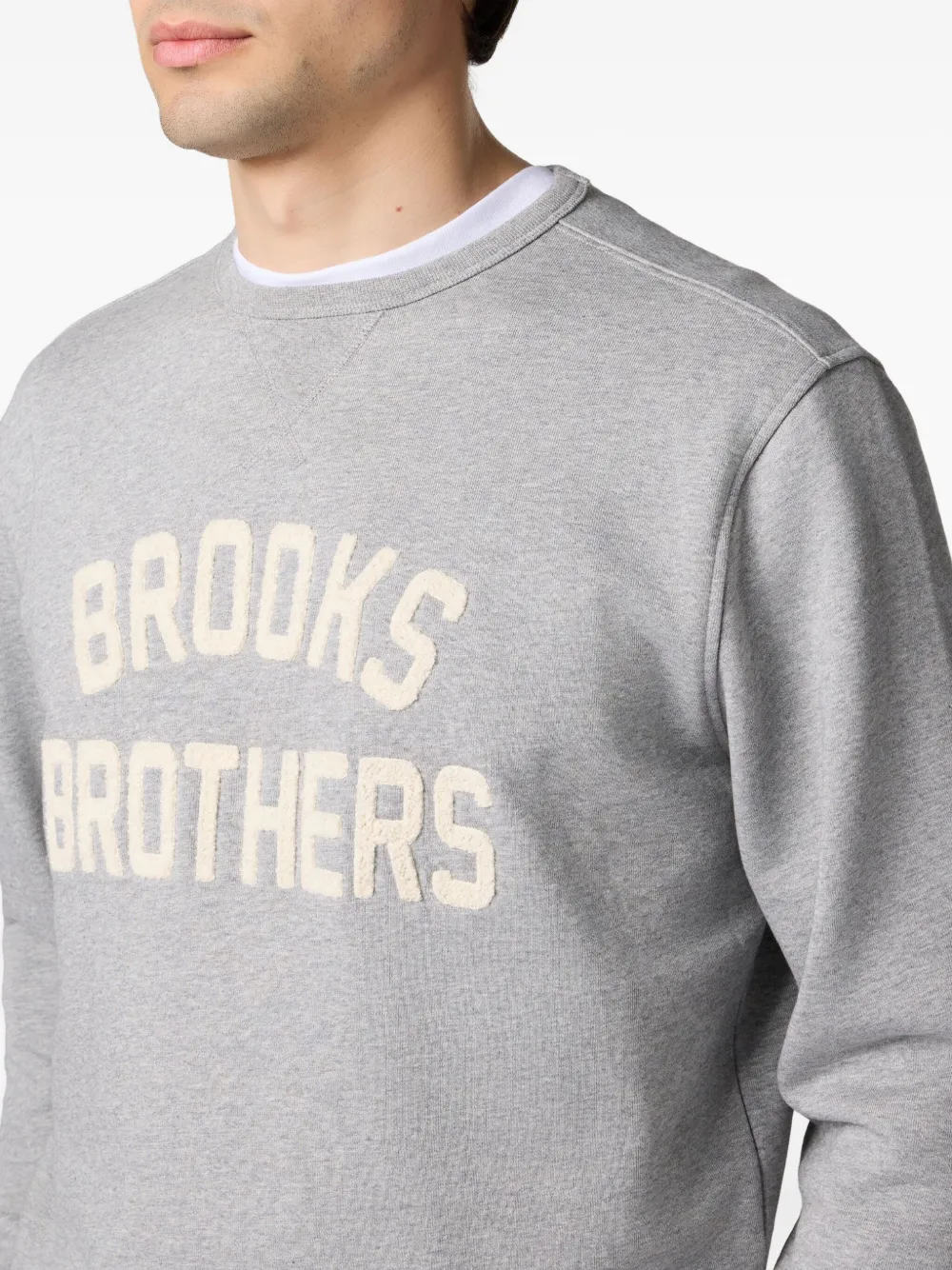 Brooks Brothers Sweater met geborduurd logo Grijs