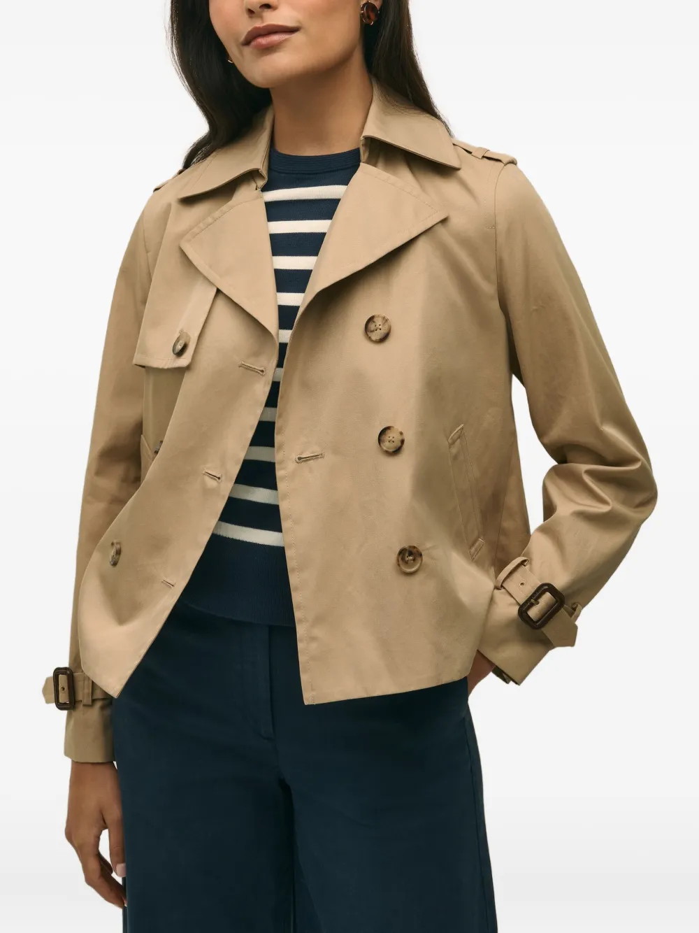Brooks Brothers Trenchcoat met dubbele rij knopen Beige