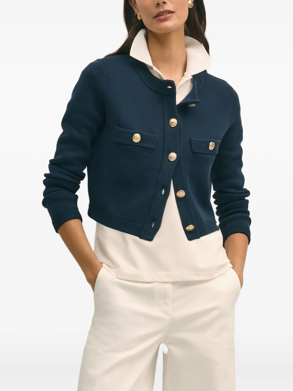 Brooks Brothers Vest met knopen Blauw