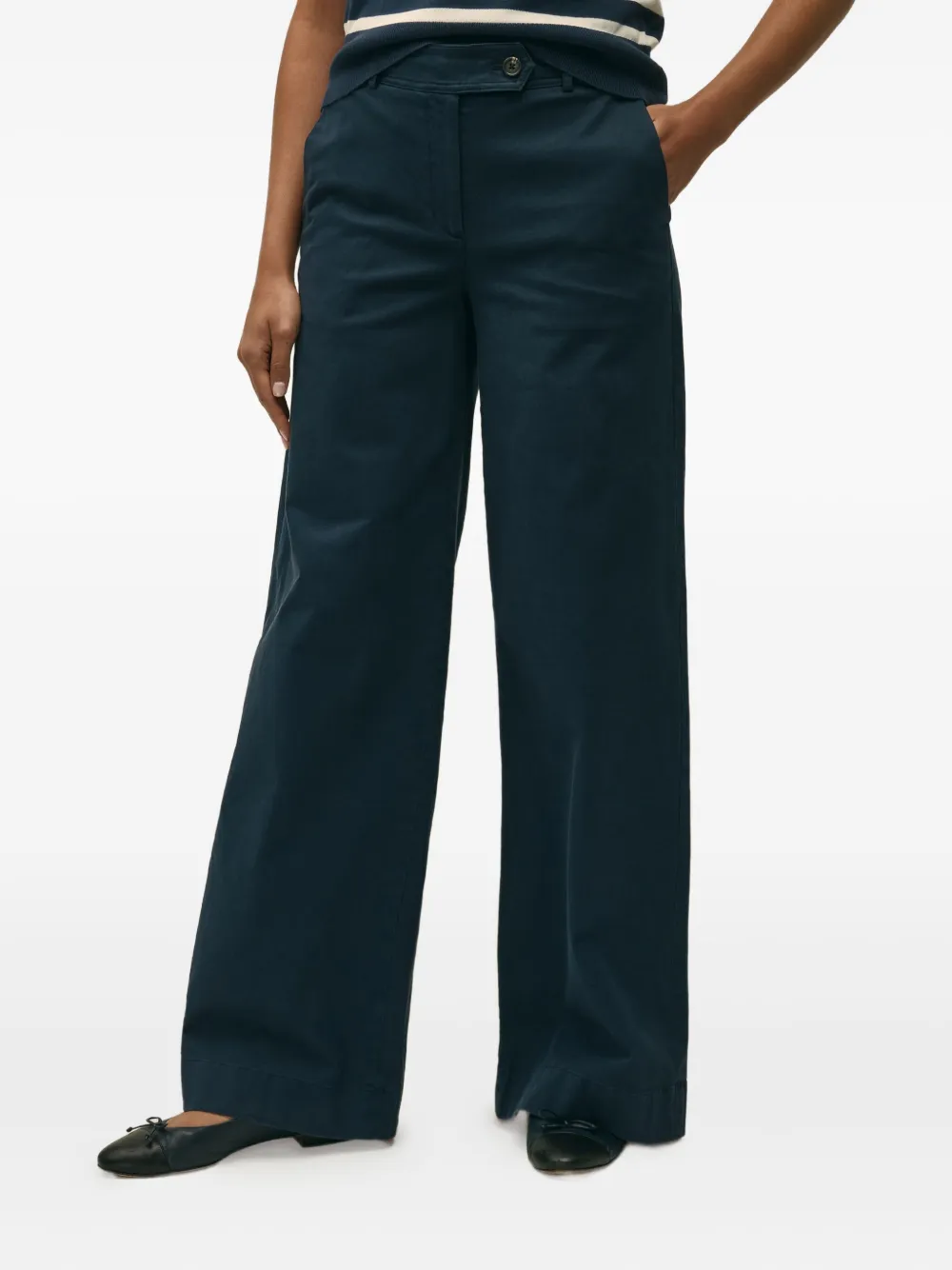 Brooks Brothers Broek met wijde pijpen Blauw