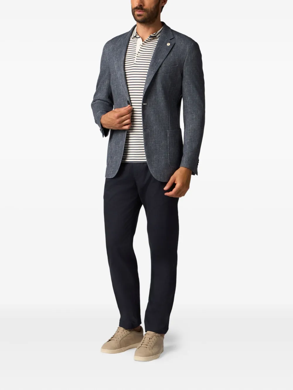 Brooks Brothers Blazer met enkele rij knopen Blauw