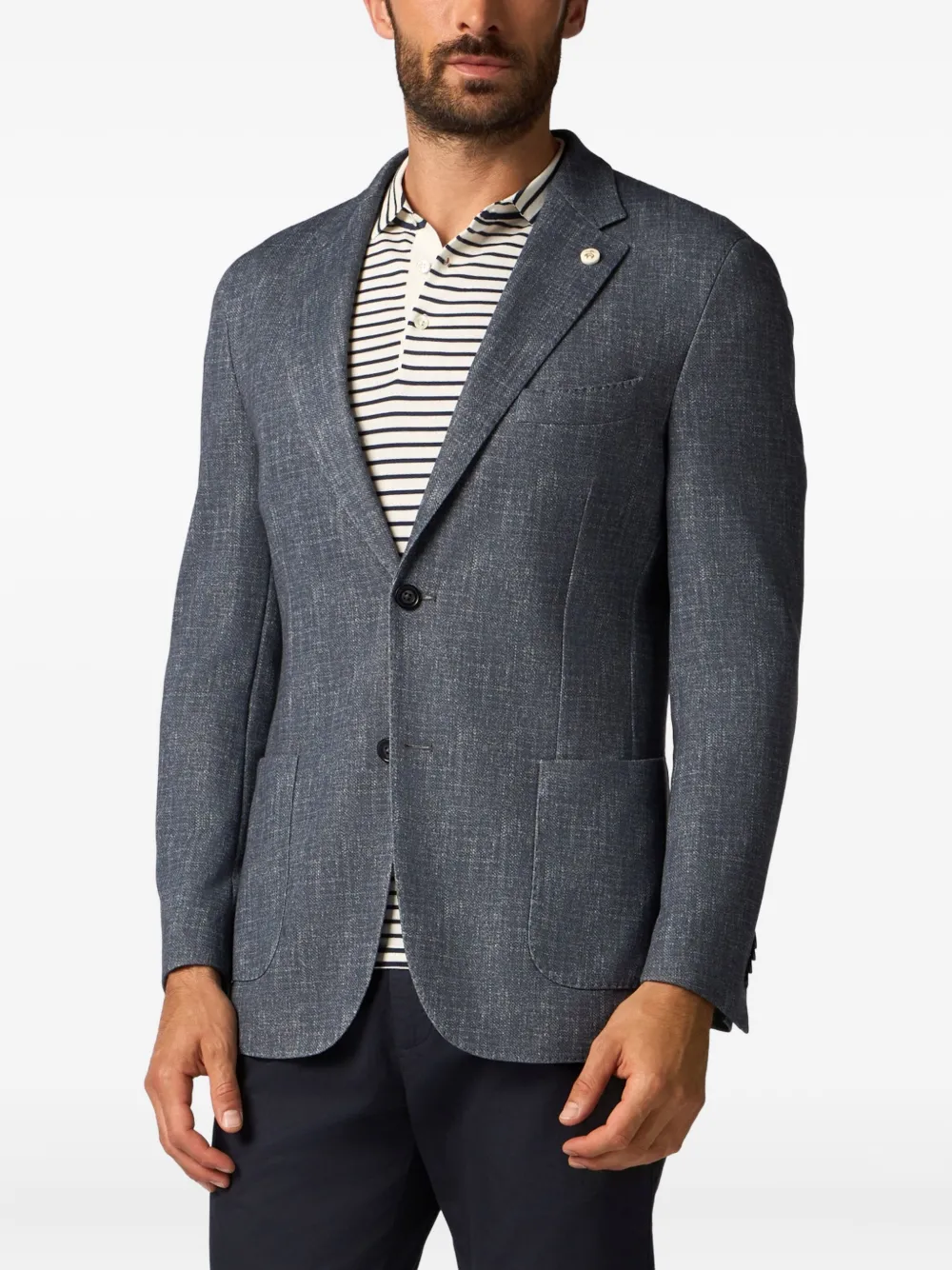 Brooks Brothers Blazer met enkele rij knopen Blauw