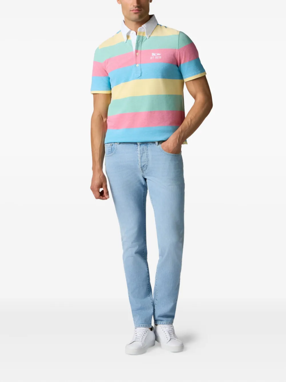Brooks Brothers Gestreept poloshirt Geel