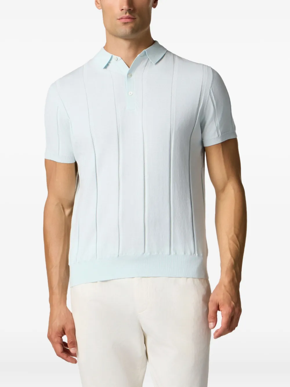 Brooks Brothers Ribgebreid poloshirt Blauw