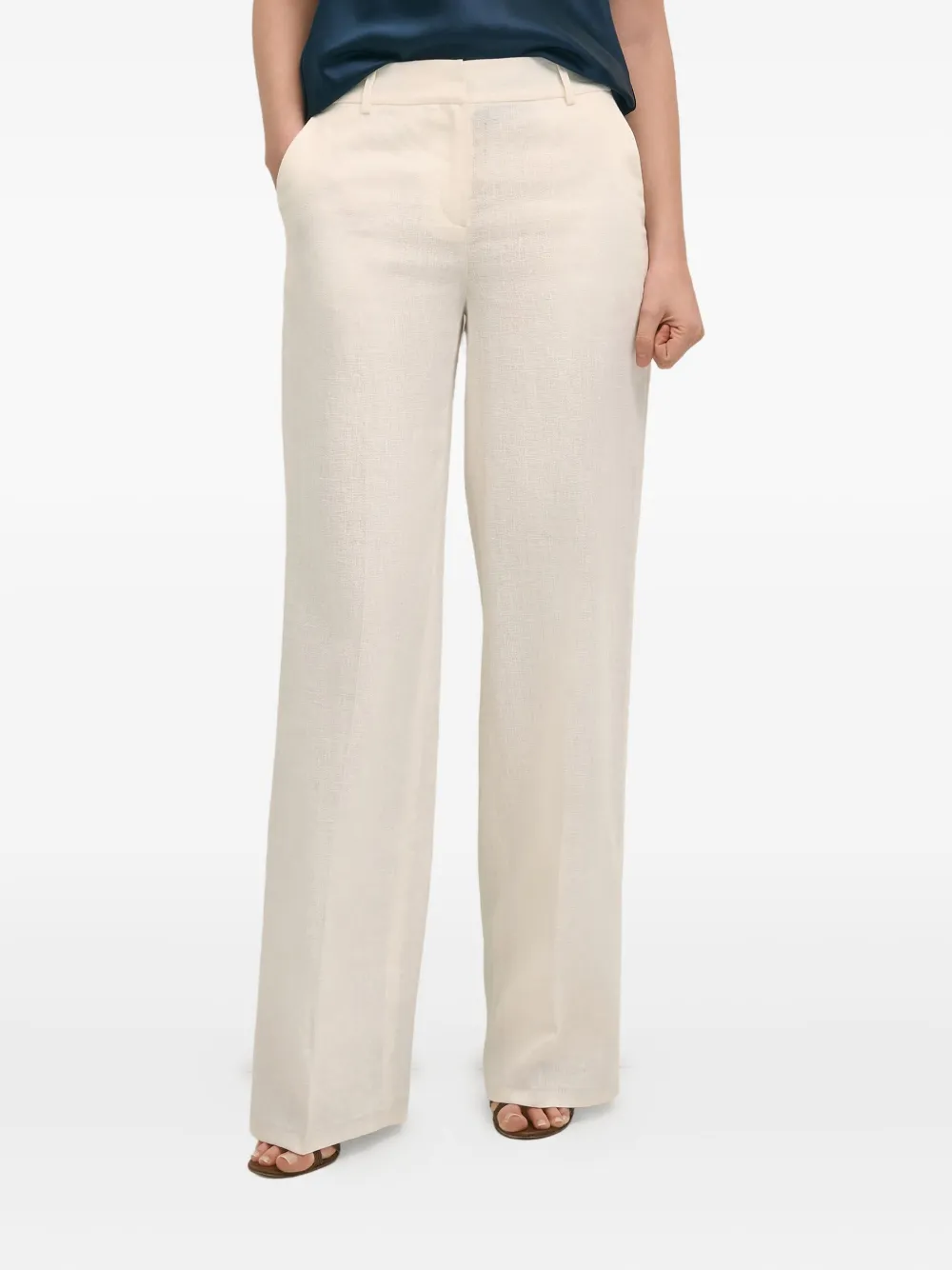 Brooks Brothers Broek met wijde pijpen Wit
