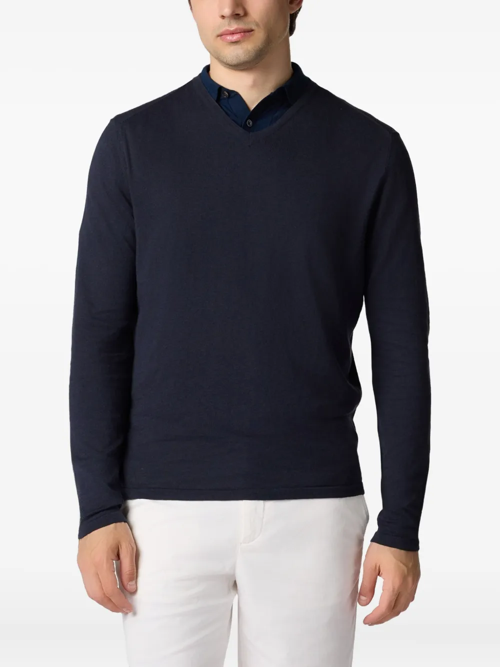 Brooks Brothers Trui van katoen-linnenblend Blauw