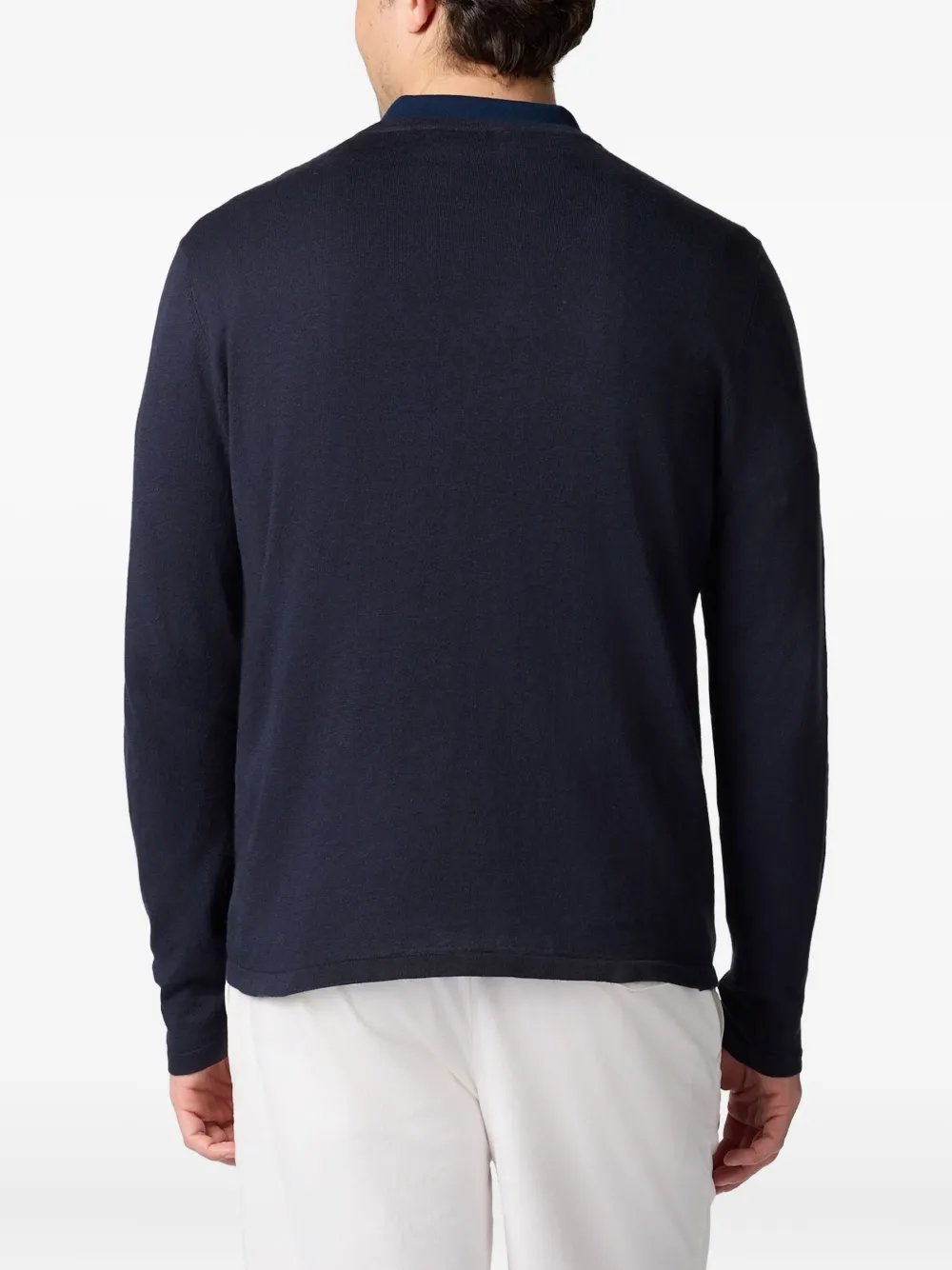 Brooks Brothers Trui van katoen-linnenblend Blauw