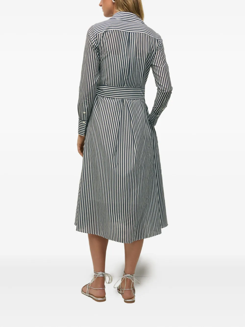 Brooks Brothers Gestreepte blousejurk - Zwart