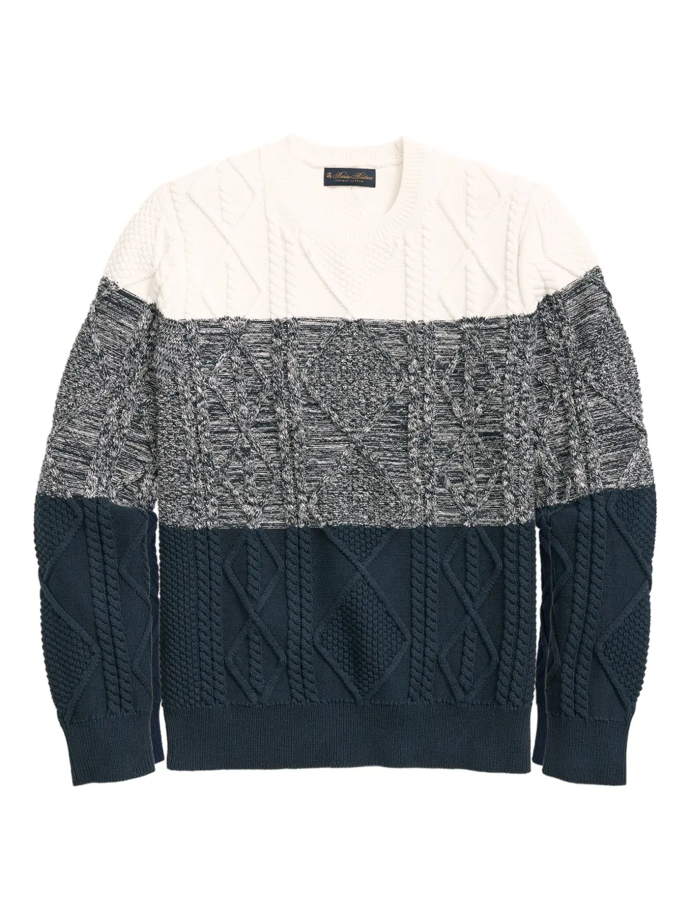 Brooks Brothers Pullover mit Zopfmuster | Grau | Image 1