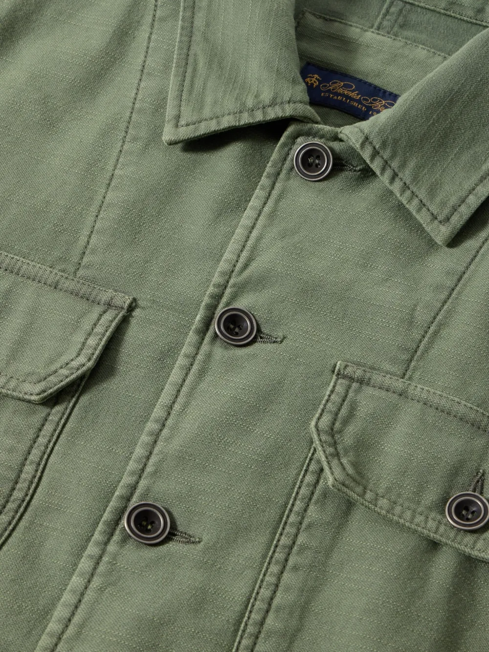 Brooks Brothers Katoenen shirtjack Groen