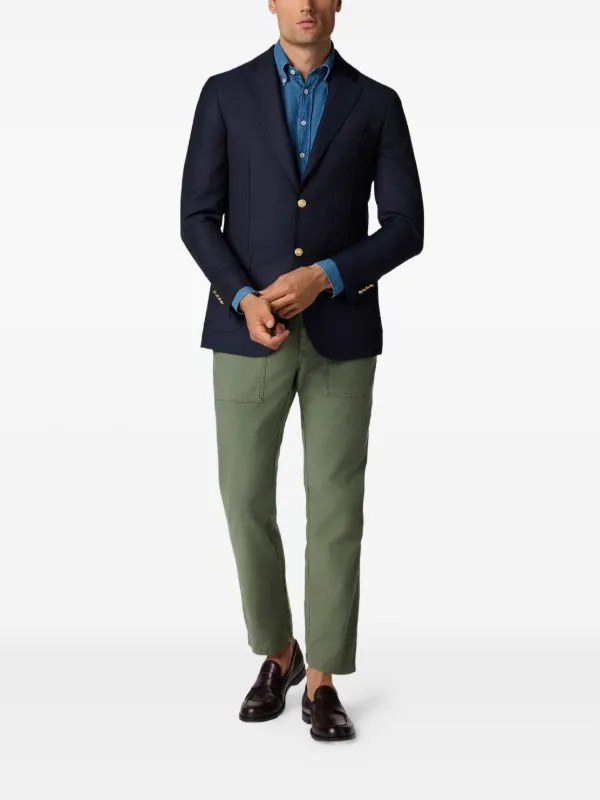 Brooks Brothers virgin-wool Hopsack Blazer | Blue | FARFETCH GE