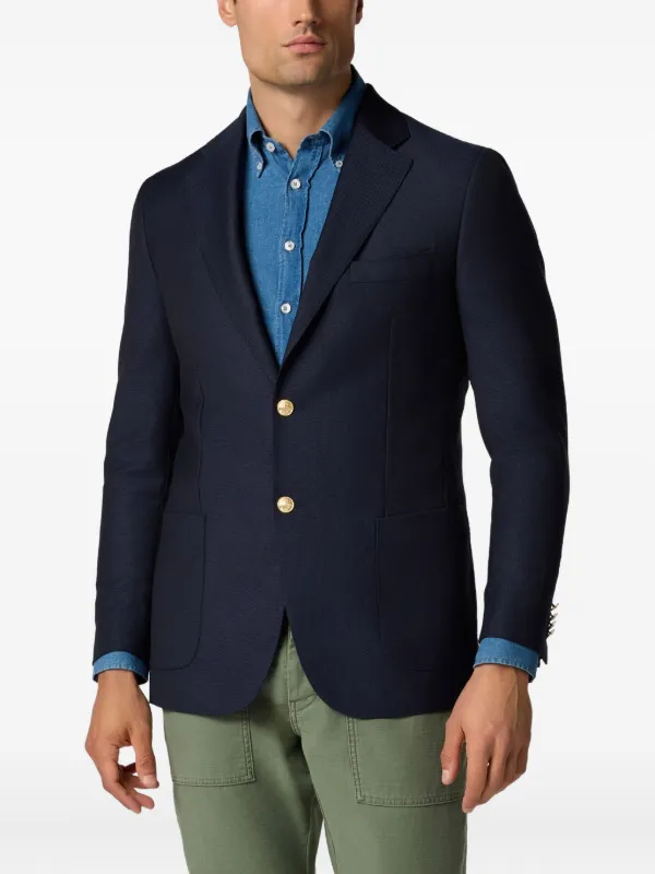 Brooks Brothers virgin-wool Hopsack Blazer | Blue | FARFETCH GE
