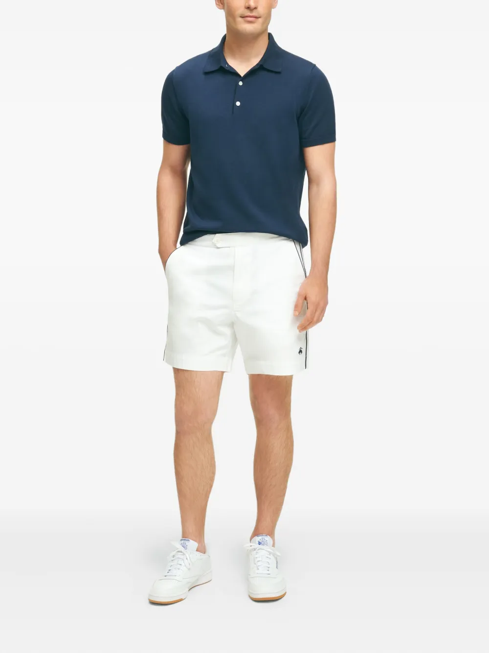 Brooks Brothers Tennis shorts met zijstreep Wit