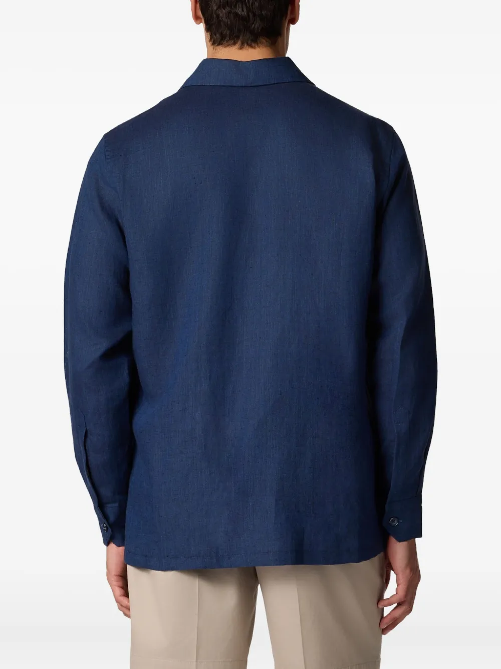 Brooks Brothers Linnen shirtjack Blauw