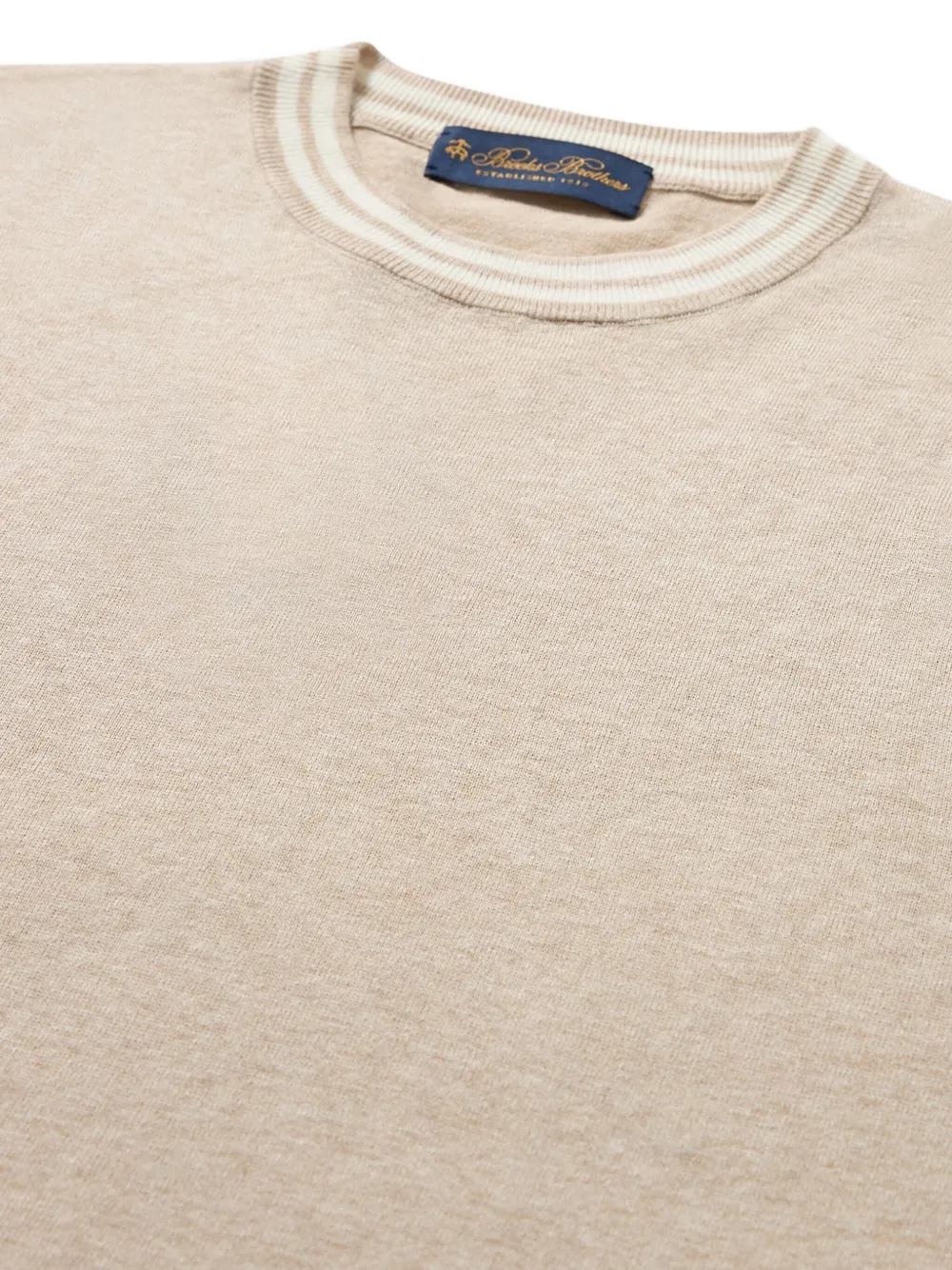 Brooks Brothers T-shirt van biologisch katoen-linnenblend - Beige
