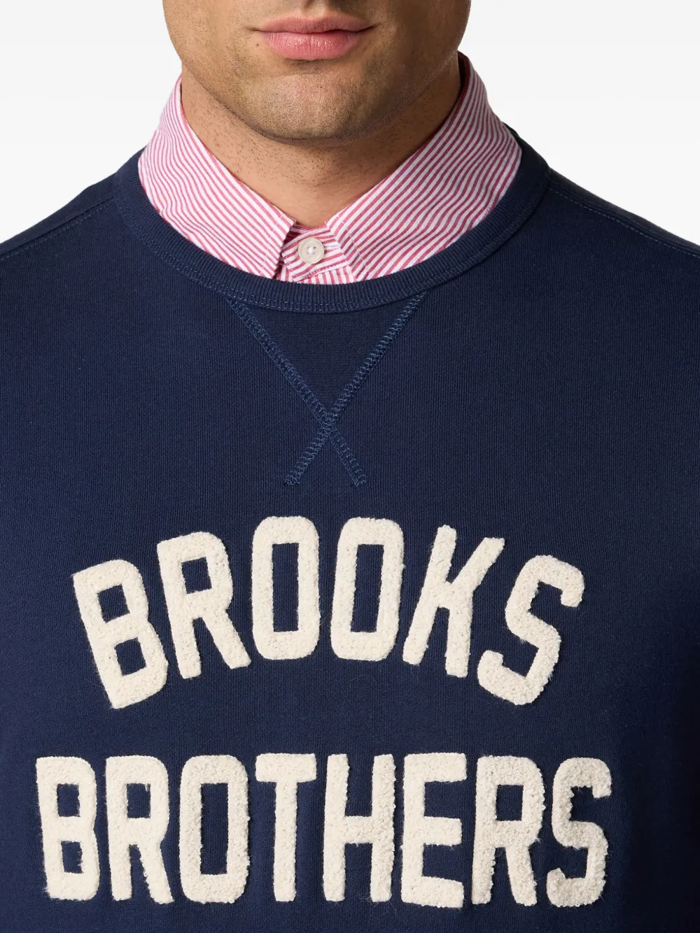 Brooks Brothers Badstof sweater met geborduurd logo Blauw
