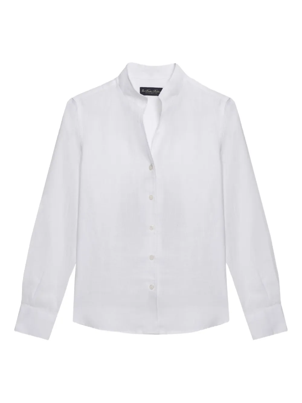 Brooks Brothers stand-collar linen shirt Wit