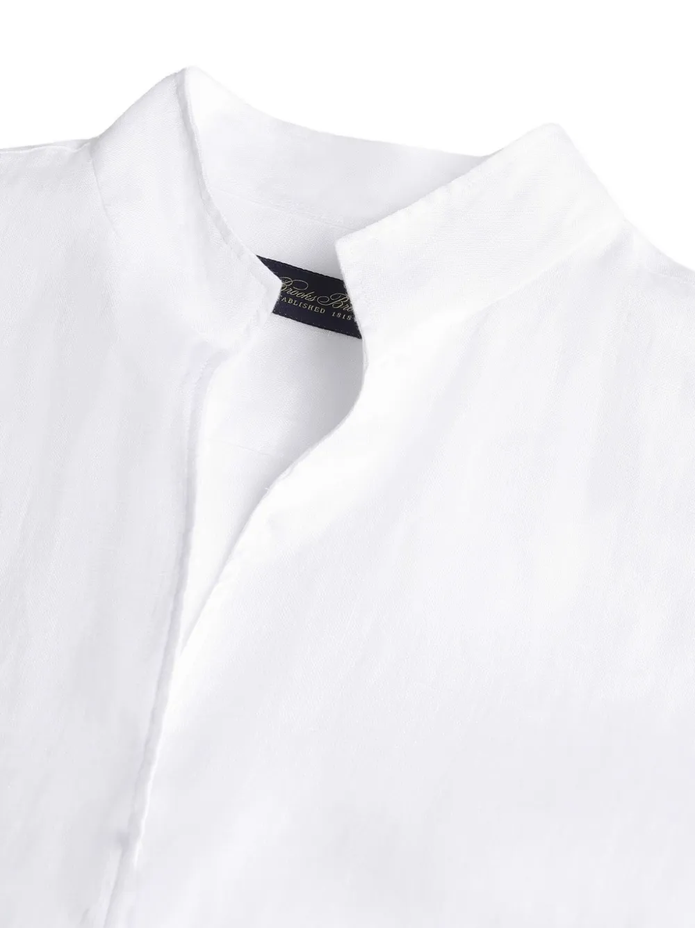 Brooks Brothers stand-collar linen shirt Wit