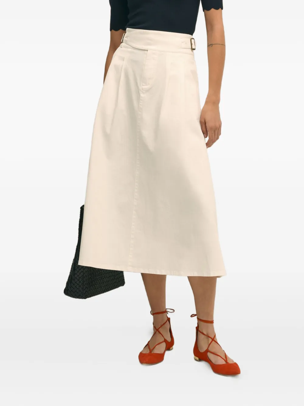 Brooks Brothers High waist plooirok Wit