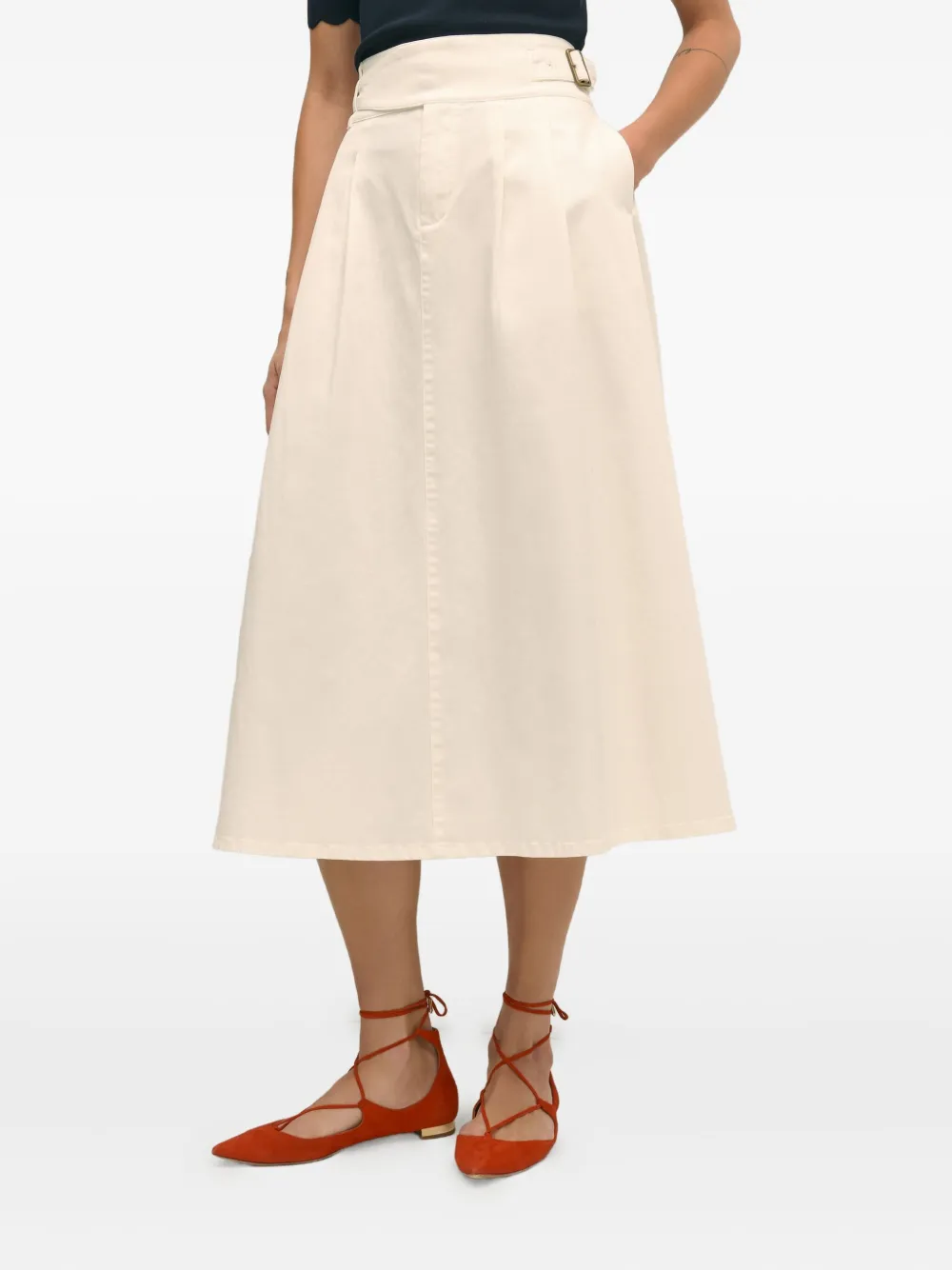 Brooks Brothers High waist plooirok - Wit