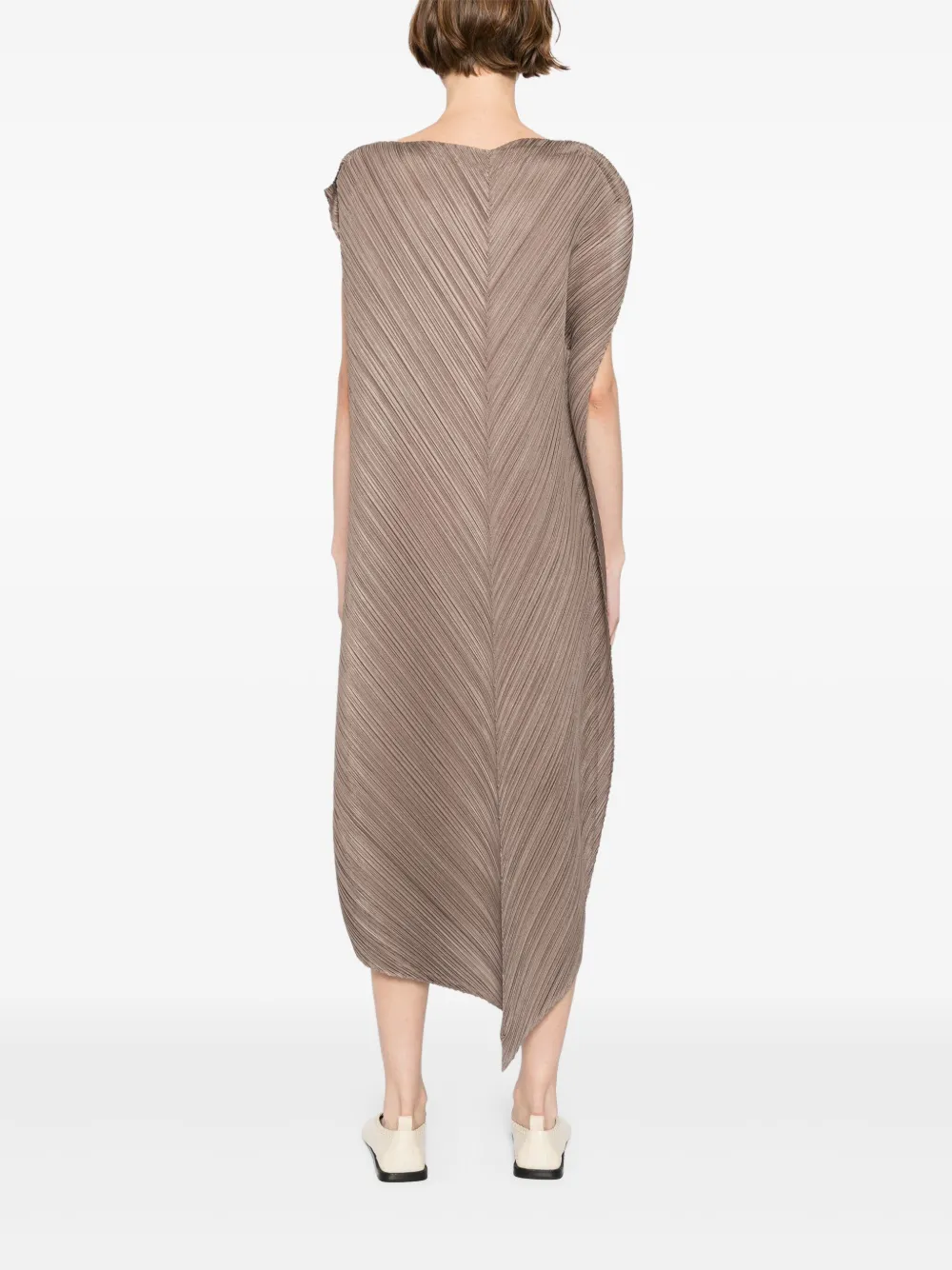 Pleats Please Issey Miyake Flared jurk Bruin