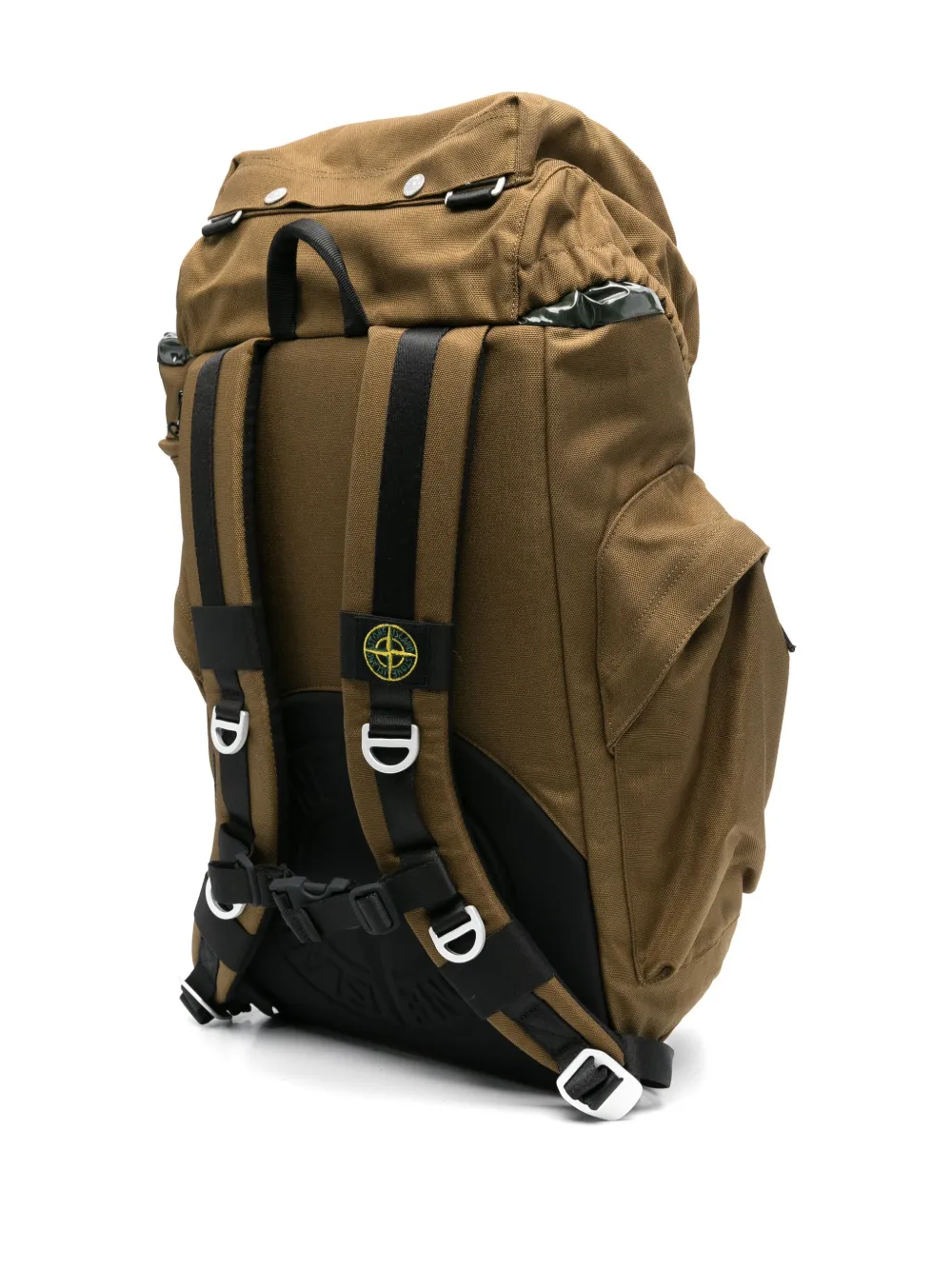 Shop Stone Island Resin Treated Backpack In Green