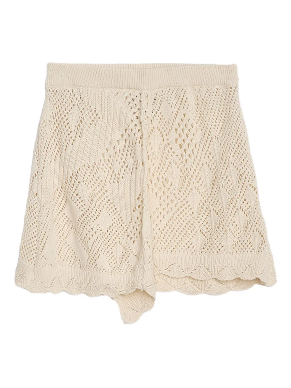 A Paper Kid pointelle-knit skirt - Beige