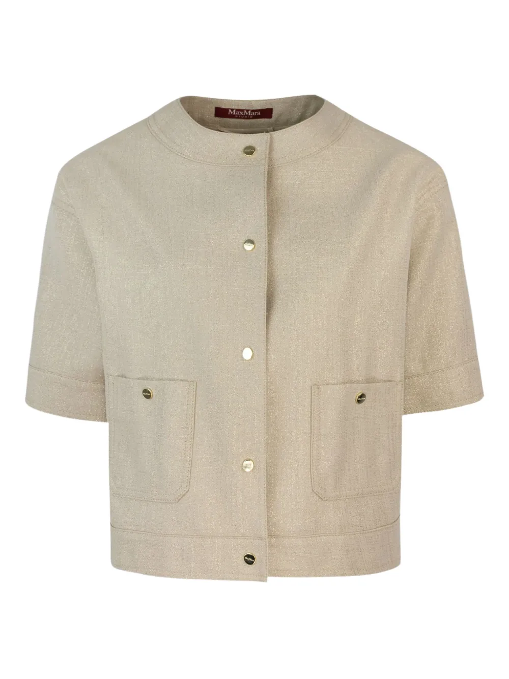 Max Mara Agile cropped button-up jack Beige