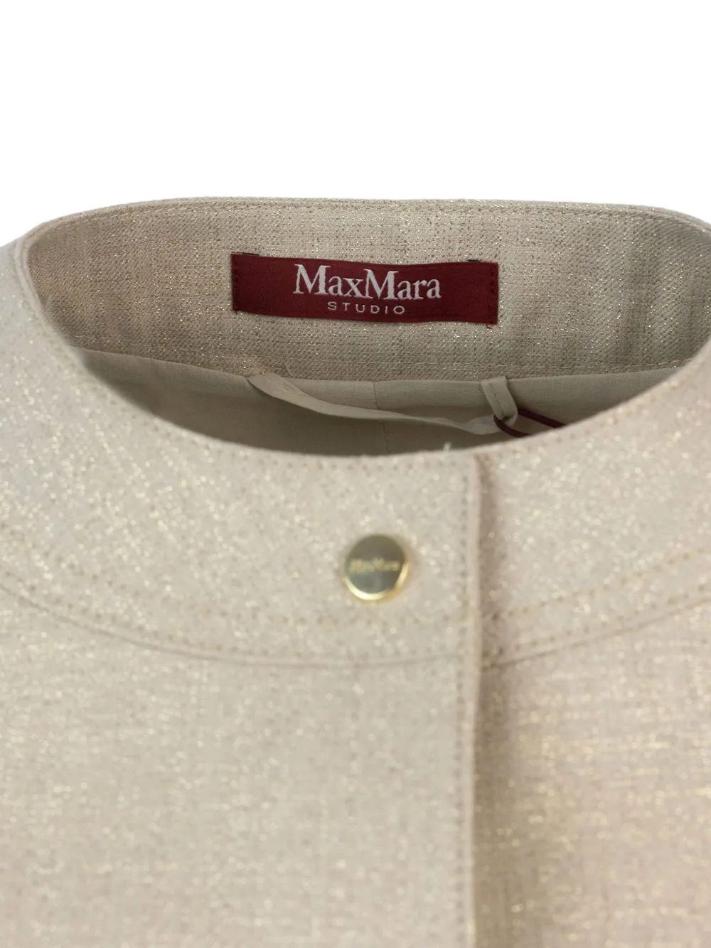 Max Mara Agile cropped button-up jack Beige