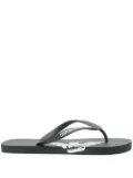 Emporio Armani logo-print flip flops - Grey