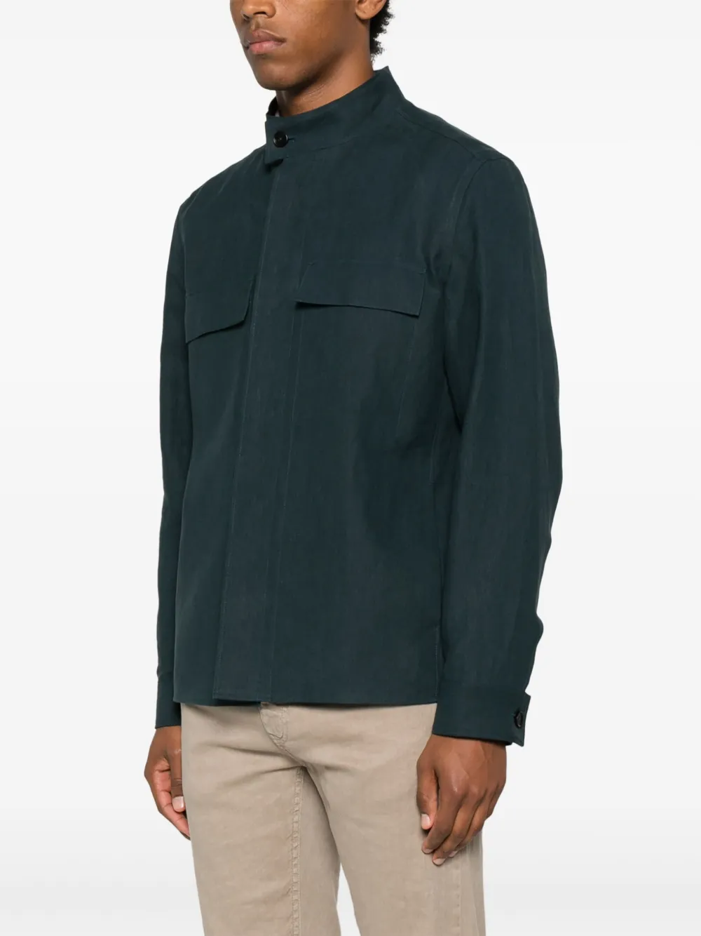 Zegna Linnen overhemd Blauw