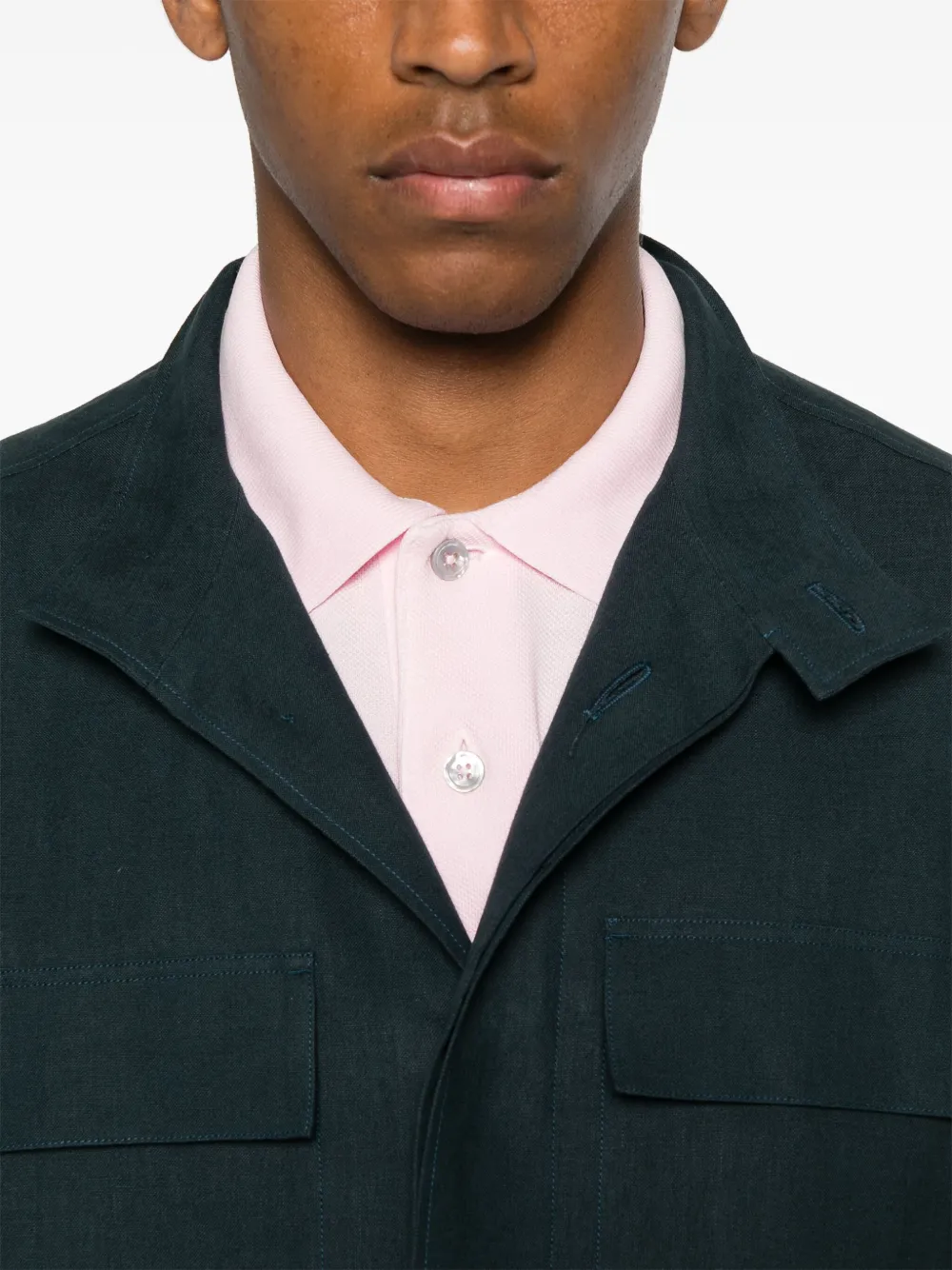 Zegna Linnen overhemd Blauw