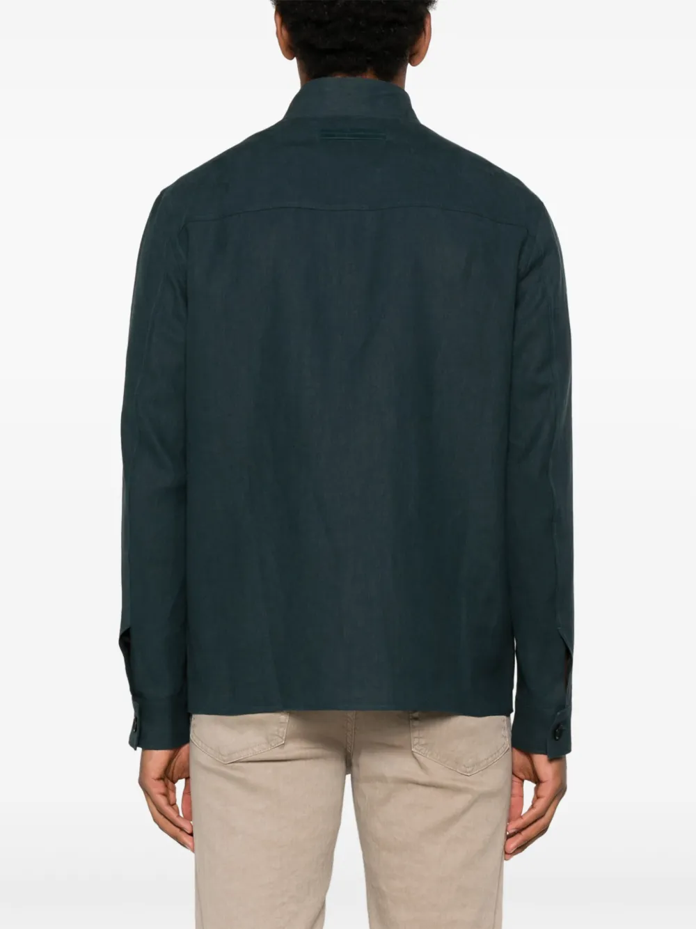 Zegna Linnen overhemd Blauw