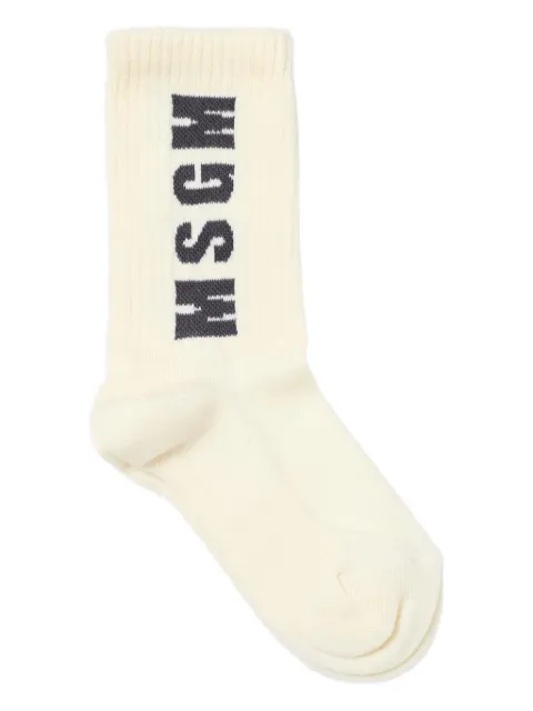 MSGM Kids embroidered-logo socks