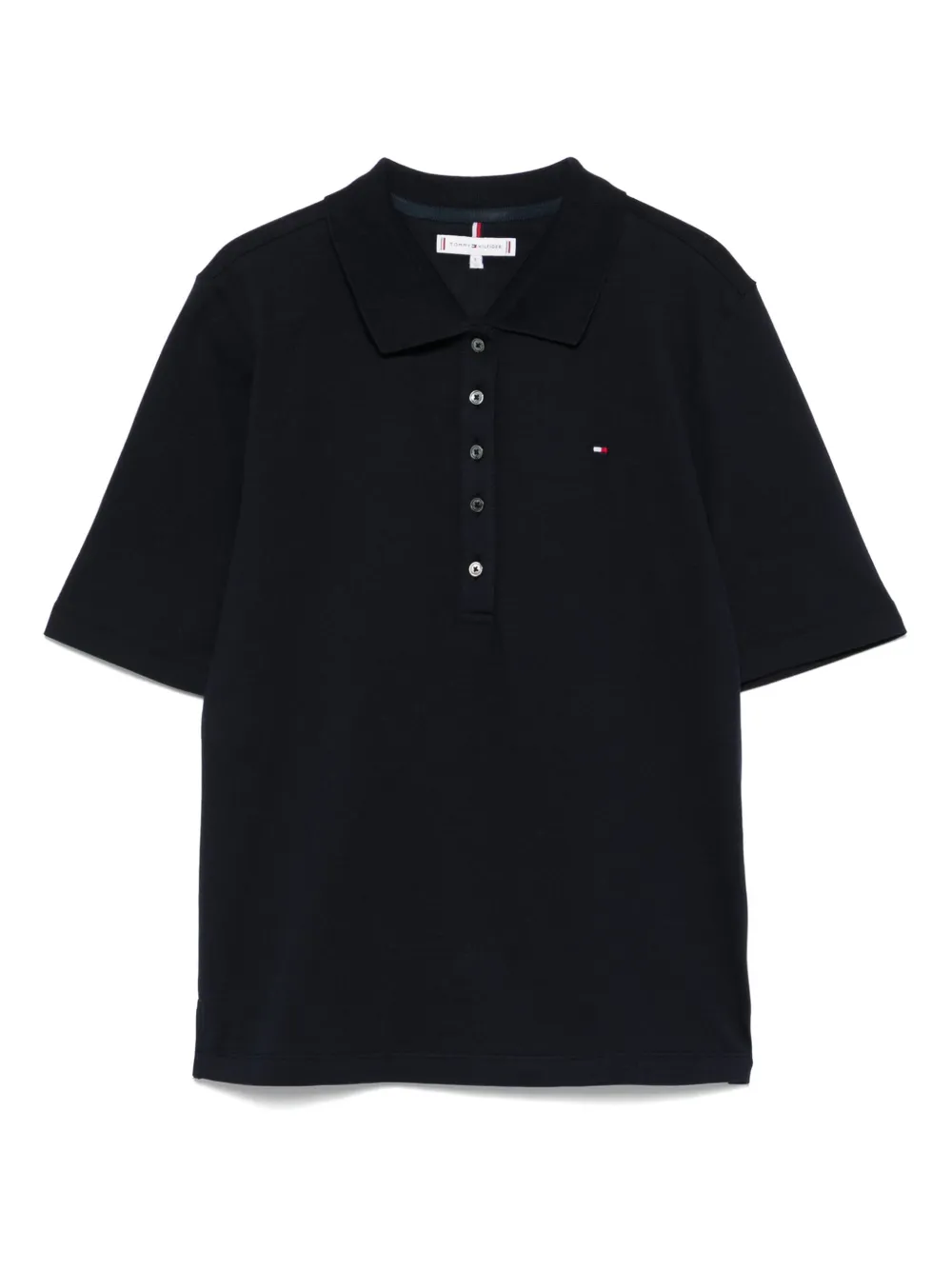 Tommy Hilfiger Logo Polo Top In Black