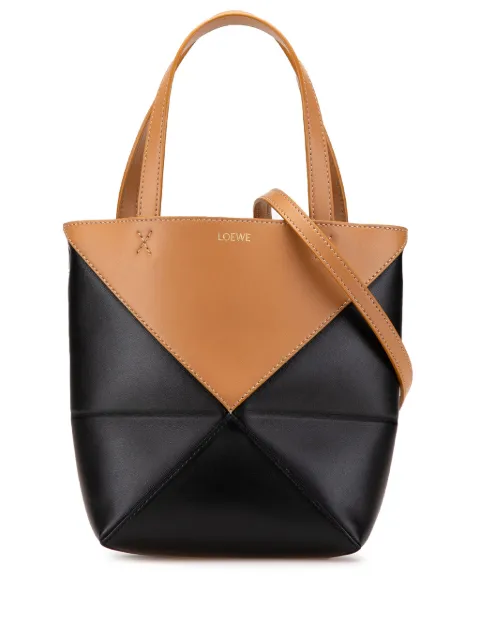 Loewe Pre-Owned 2010-2025 Mini Bicolor Calfskin Puzzle Fold Tote satchel