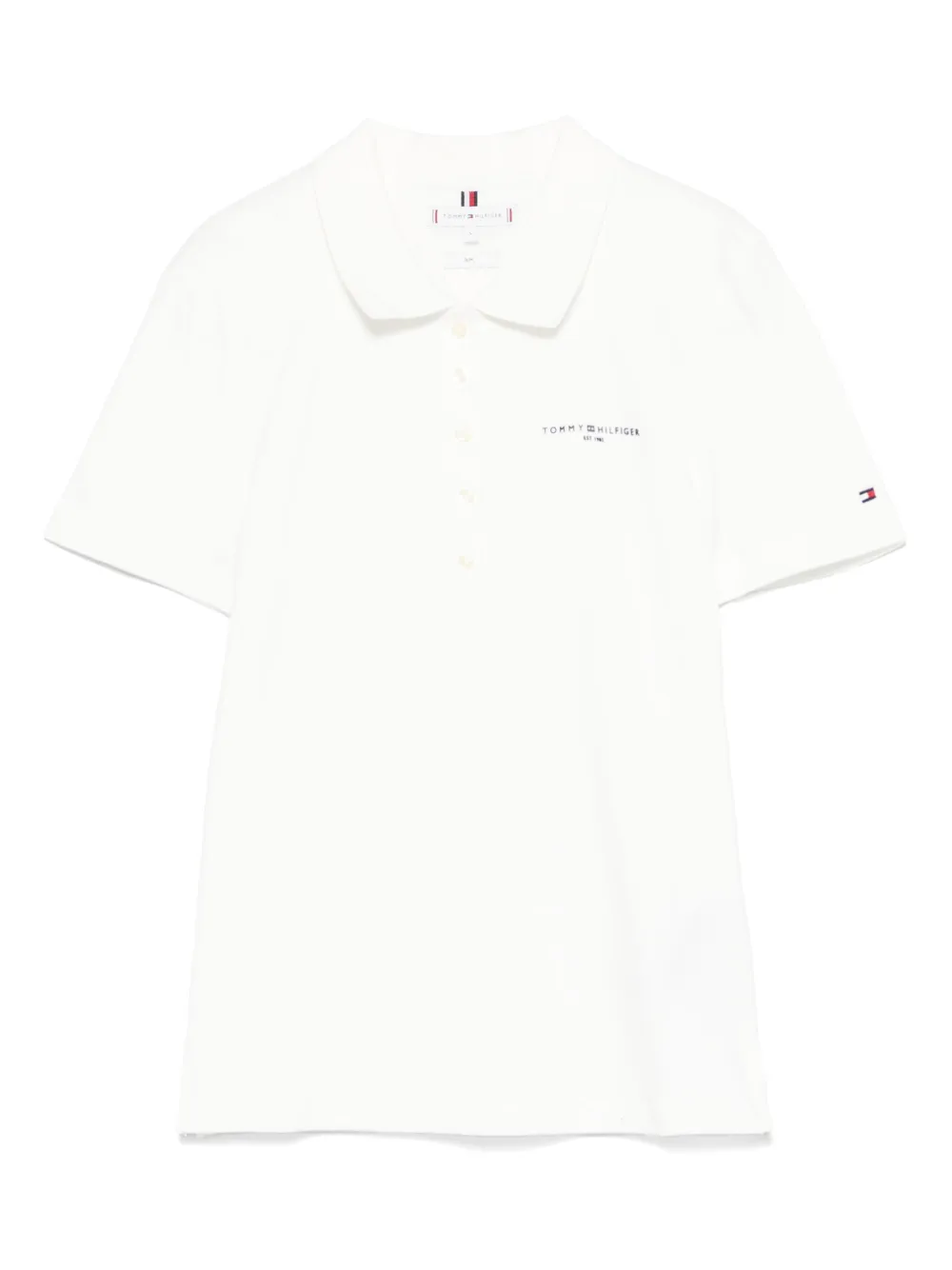 Tommy Hilfiger Logo Polo Top In White