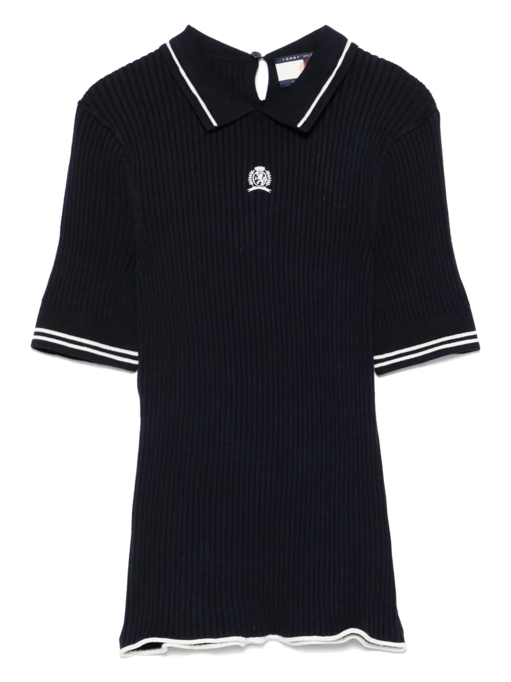 Tommy Hilfiger Logo Polo Top In Blue