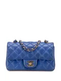 CHANEL Pre-Owned 2017-2018 Mini Rectangular Classic Lambskin Single Flap crossbody bag - Blue