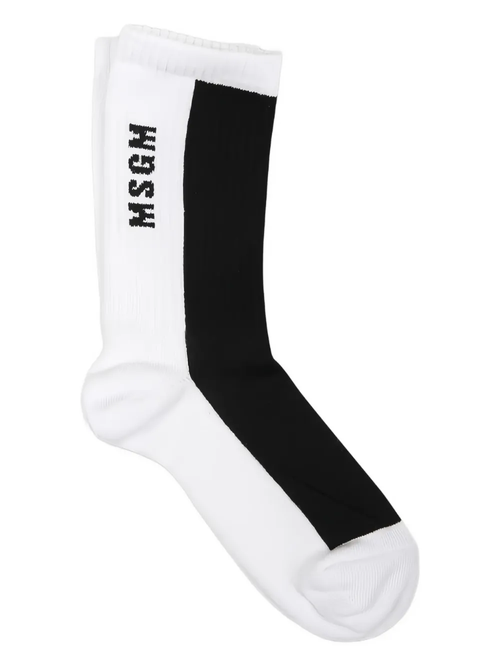 Msgm Logo-intarsia Socks In White