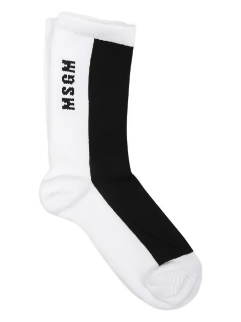 MSGM Kids logo-intarsia socks