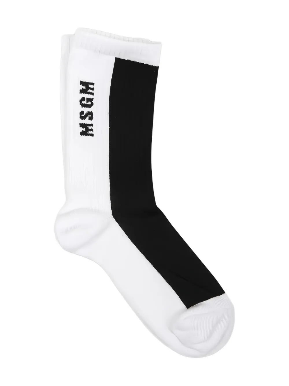 Msgm Logo-intarsia Socks In White