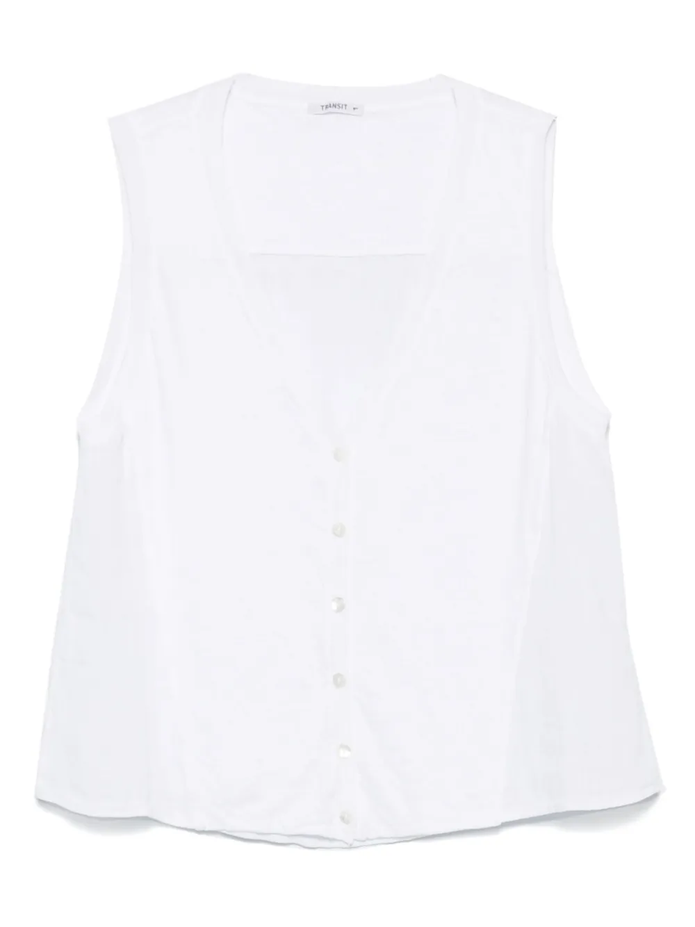 Transit Top met ribgebreid detail Wit