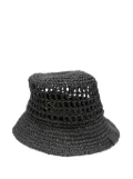 Juun.J raffia bucket hat - Black