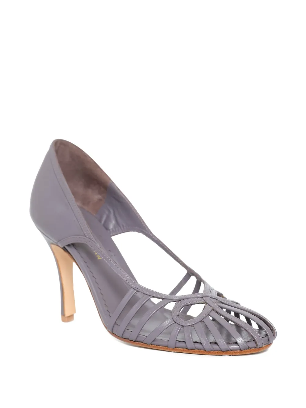 Sarah Chofakian 75mm Glyph strappy pumps Purple