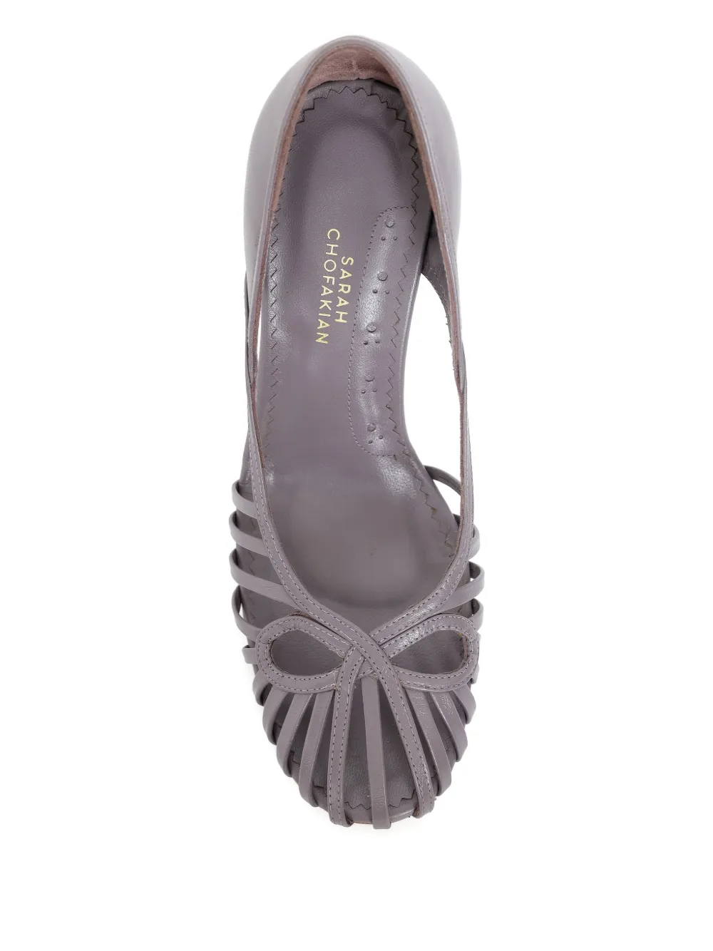Sarah Chofakian 75mm Glyph strappy pumps Purple