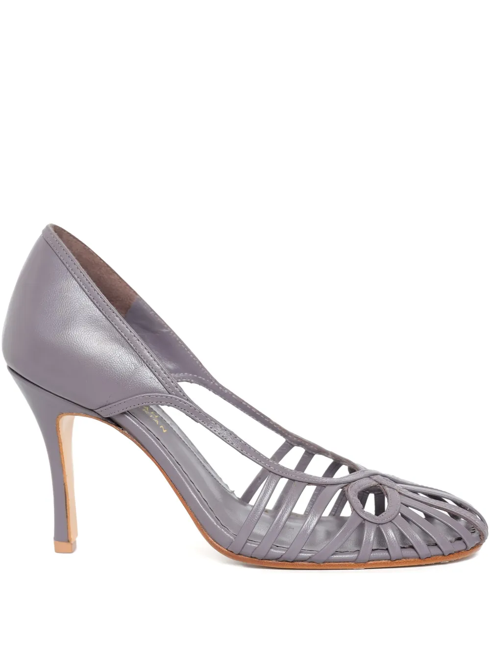 Sarah Chofakian 75mm Glyph strappy pumps Purple