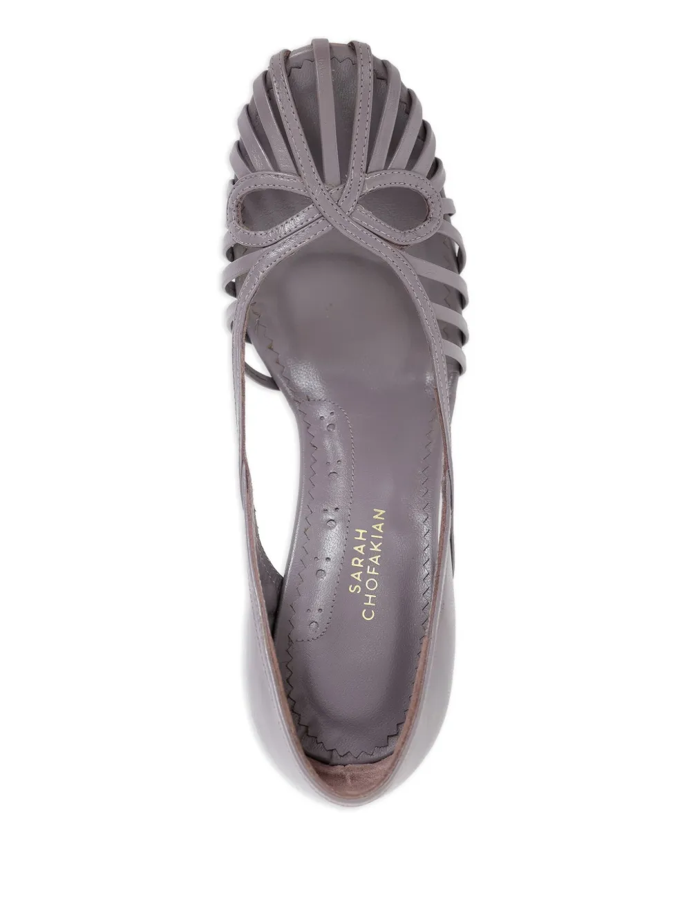 Sarah Chofakian 75mm Glyph strappy pumps Purple