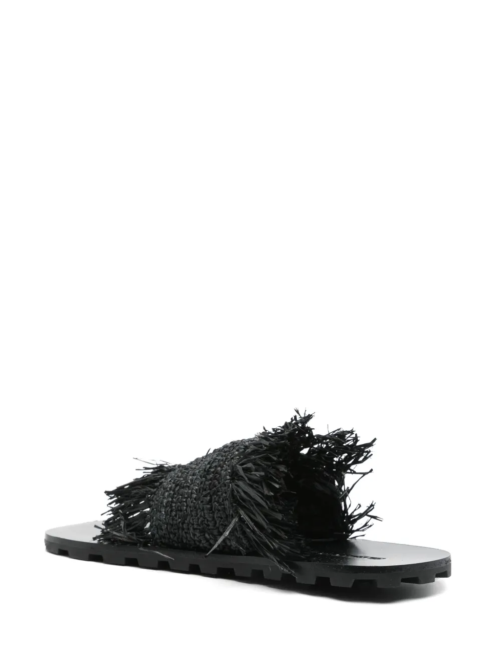 JIL SANDER+ raffia sandals Black